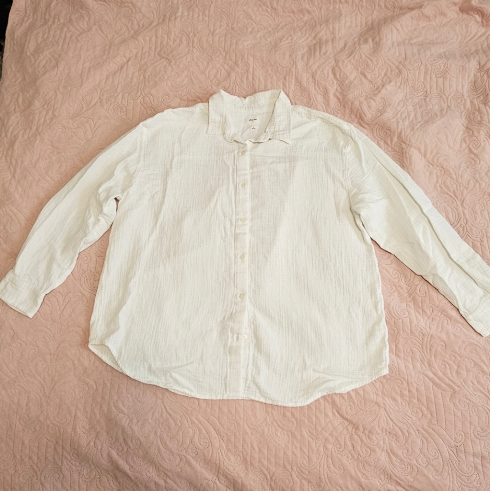 Aritzia Wilfred Free Cotton Shirt White Sz XL
